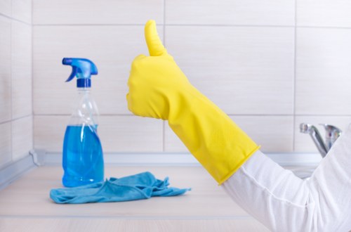 Cleaner handling service terms during an appointment